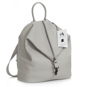 Rucsac dama din piele naturala DiAmanti Zanella Grigio Chiaro